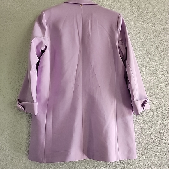 Spring Lilac Lavendar Open Blazer Long Casual Modest Church Wear Size Medium - Picture 14 of 15